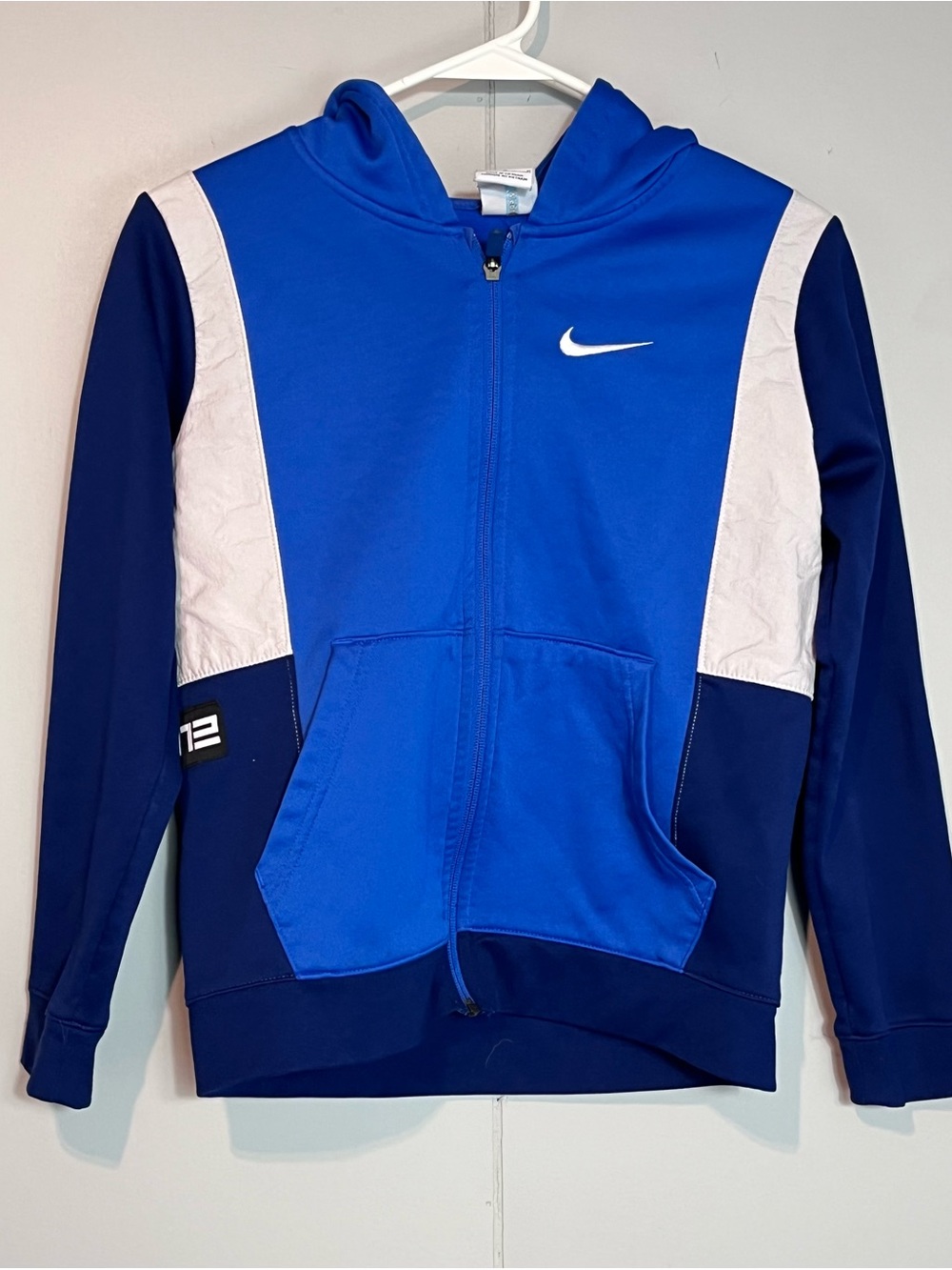 Nike Therma-FIT Blue Colorblock Full Zip Hoodie Youth